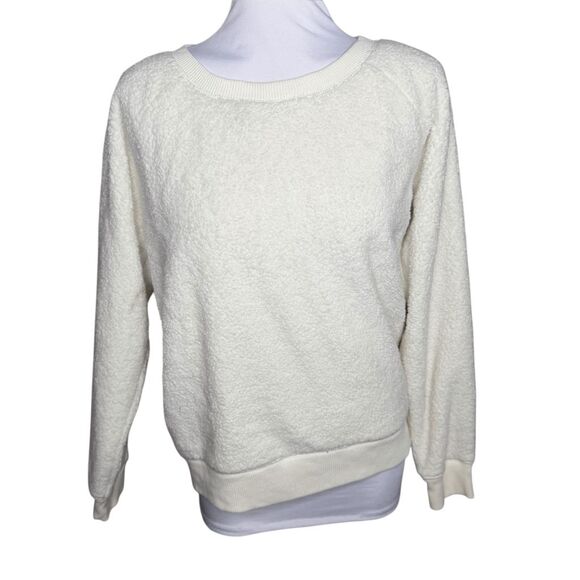 Aerie snow white faux sherpa sweater medium - Picture 1 of 11